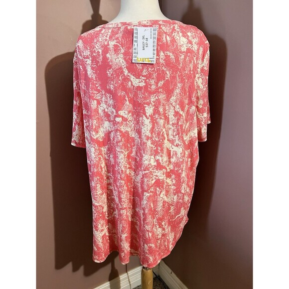 Lularoe Bailey Top Womens 3XL Print Coral New - Picture 2 of 7